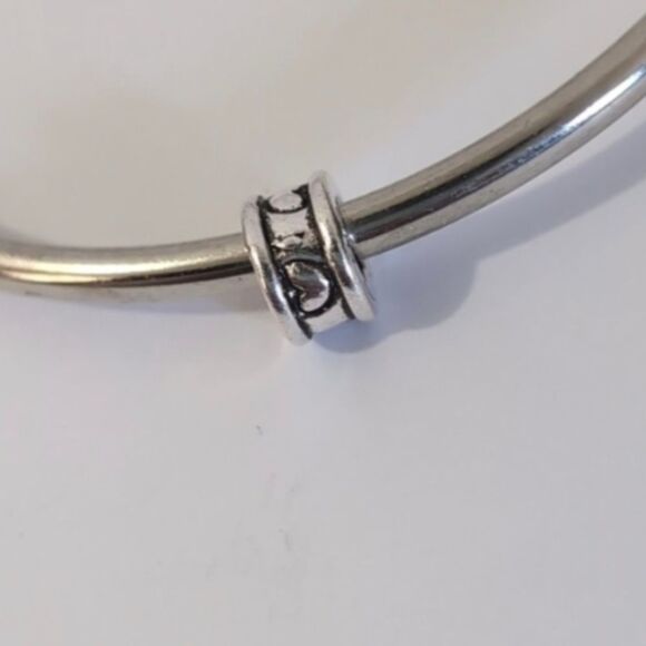 Silver Heart Spacer Charm for Pandora Style Bracelet - Picture 3 of 4